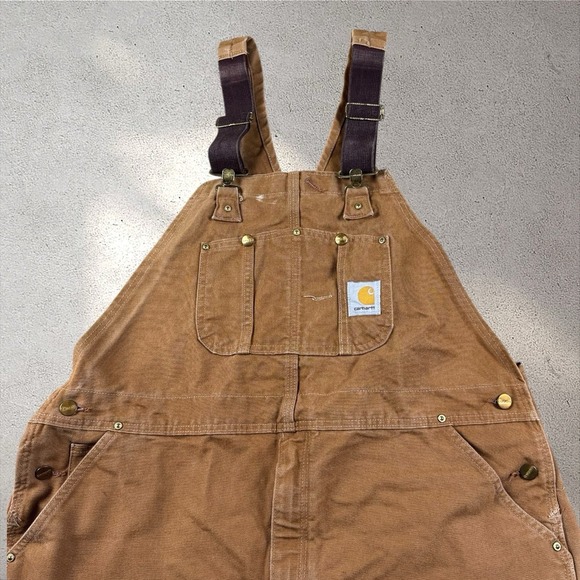 Carhartt Other - Vintage Carhartt Traditional Duck Bib Overalls R01BRN Size 44x30 USA Double Knee